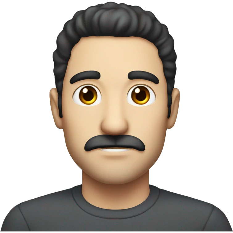 dark hair dark eye man with short mustache video games emoji