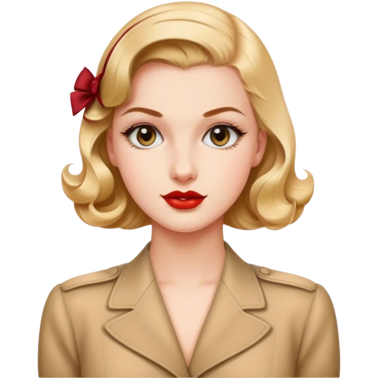 Beautiful woman in 1940’s woman fashion look emoji