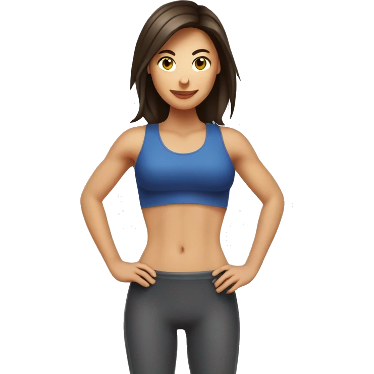 Stomach muscles, Fit Caucasian Woman brunette emoji