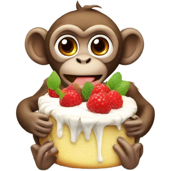 monkey eating pavlova emoji