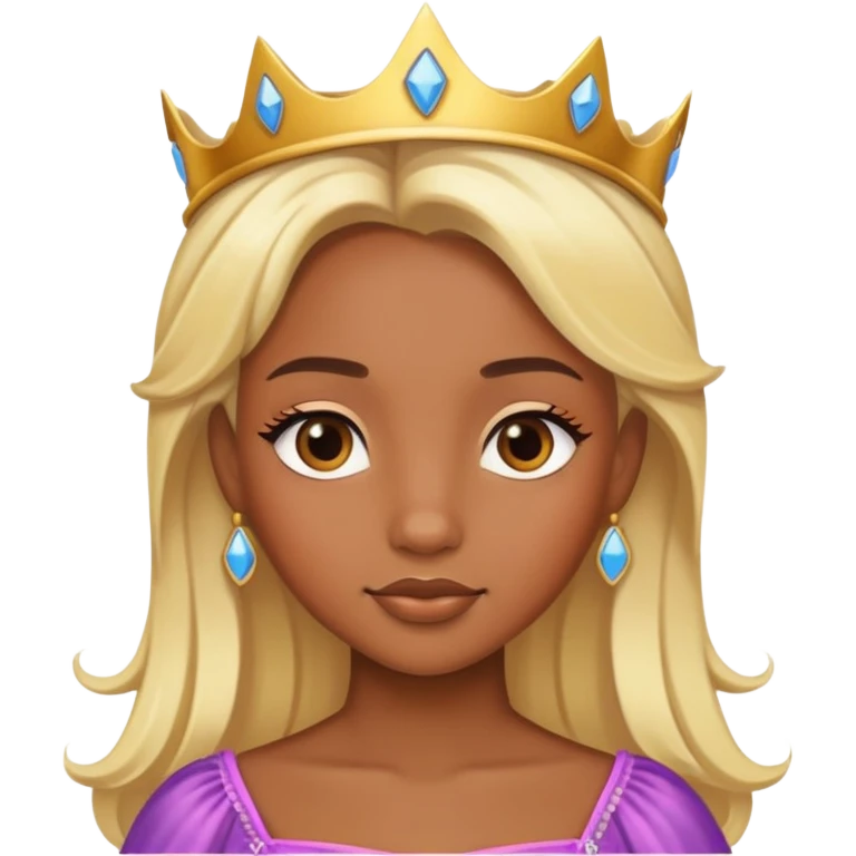 Brown skin princess with blonde hair emoji