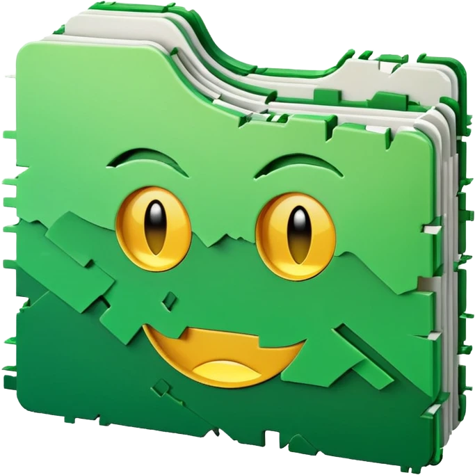 3D render of Corrupted File, digital glitch art aesthetic, data corruption visual, white paper icon torn with green digital artifacts, pixelated distortion, emoji style, isolated on white background --v 6.0. emoji