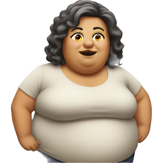 very fat woman emoji