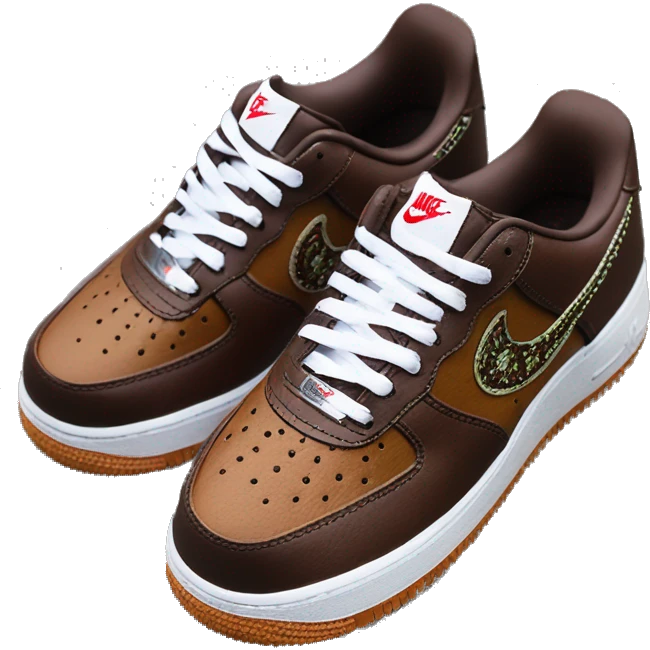 Nike x Supreme Air Force 1 Low Baroque Brown emoji