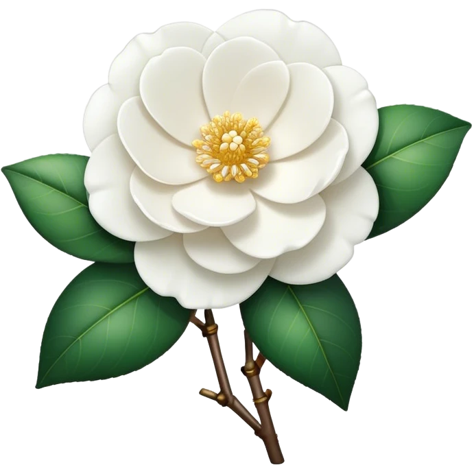 single White Camellia, straight stem emoji