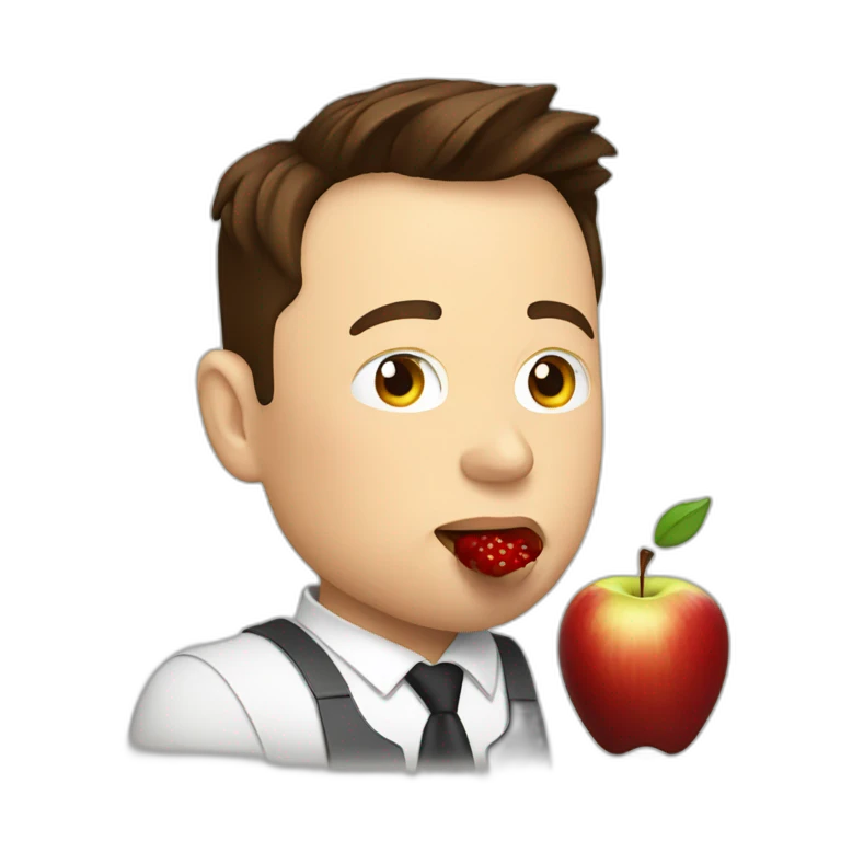 elon musk eating apple emoji