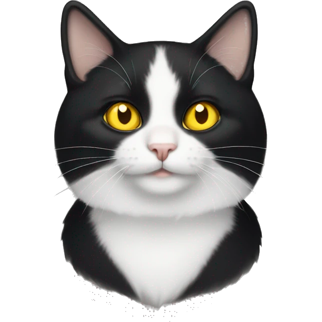 tuxedo cat with yellow eyes emoji