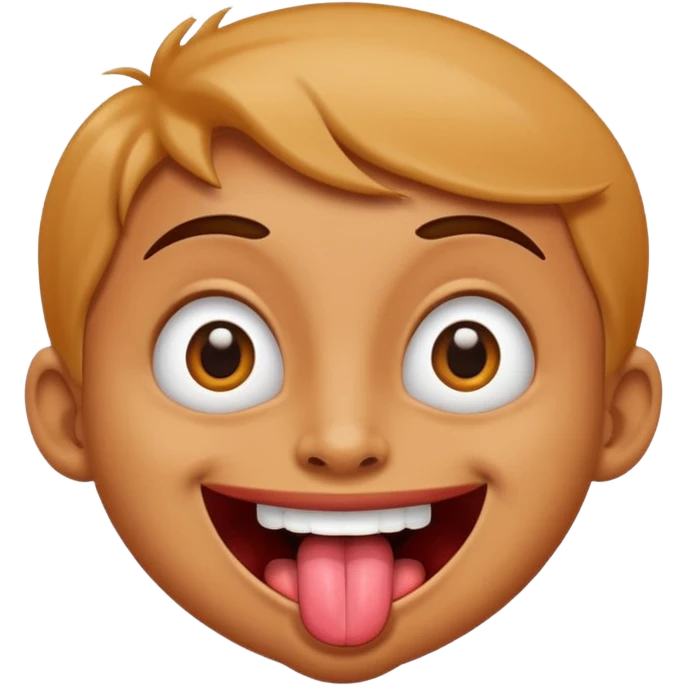 Smiling with tongue out crazy eyes emoji