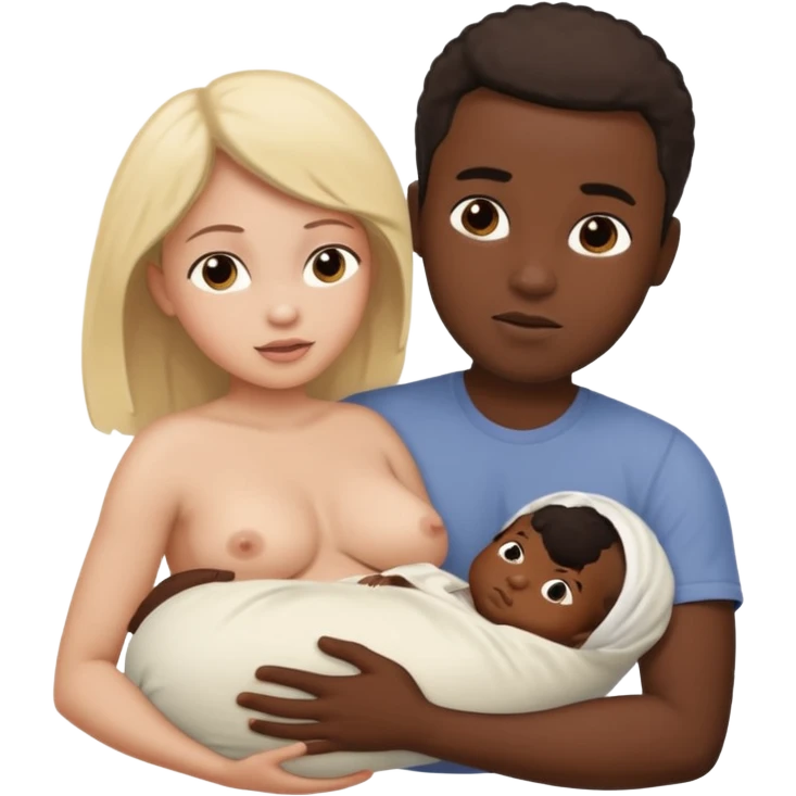 a nude woman giving birth to black mans child emoji