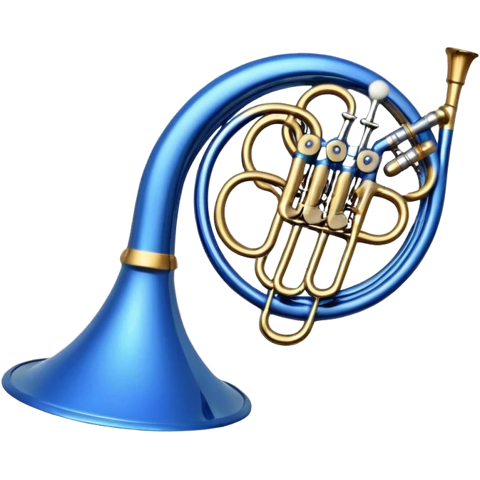 Blue french horn her tarafı mavi emoji