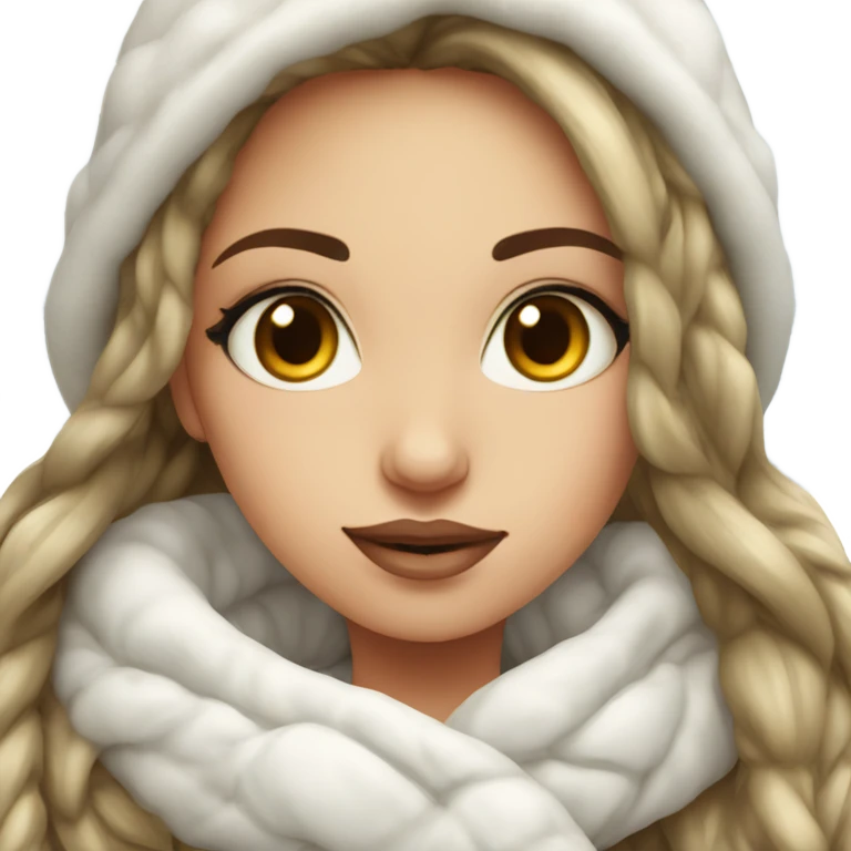 Winter beautiful girl white cozy  emoji