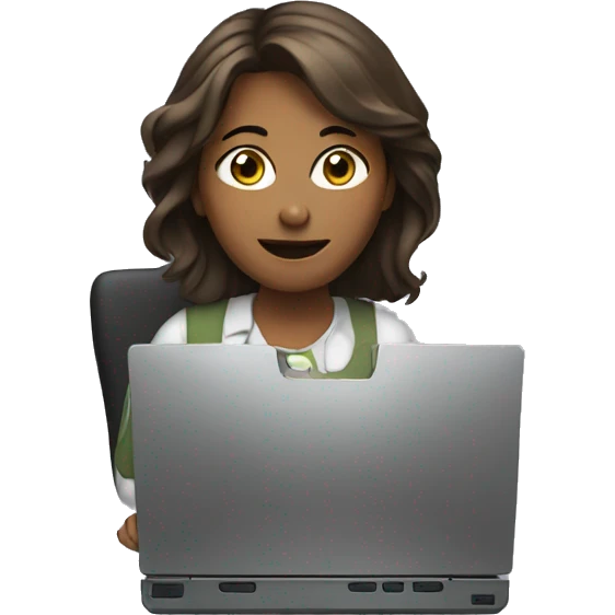 female behind a computer emoji