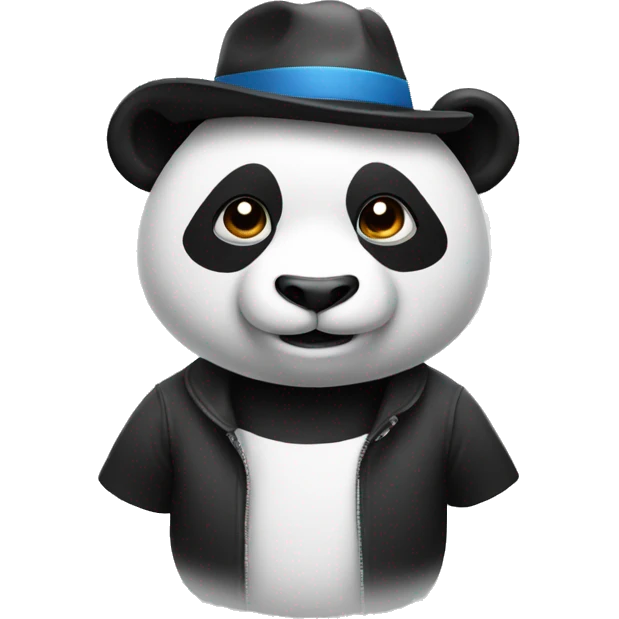 a panda wearing a hat emoji