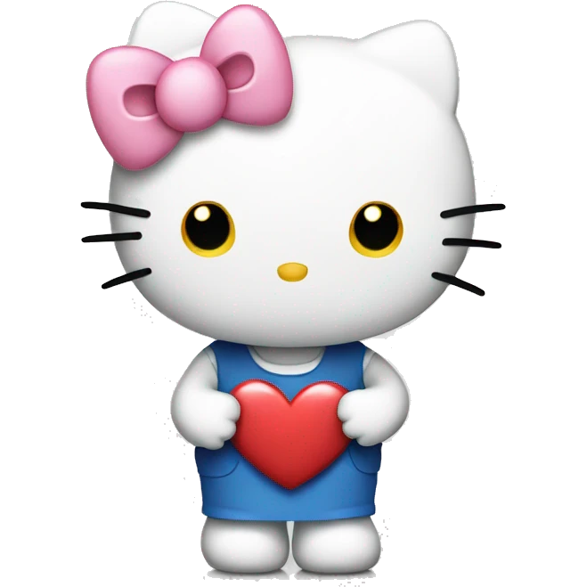 hello kitty with heart emoji