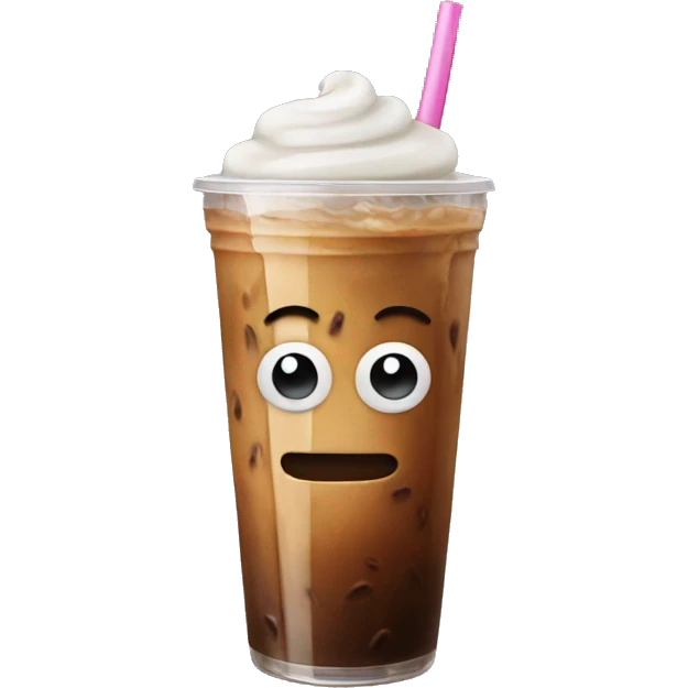 Iced coffee with straw emoji