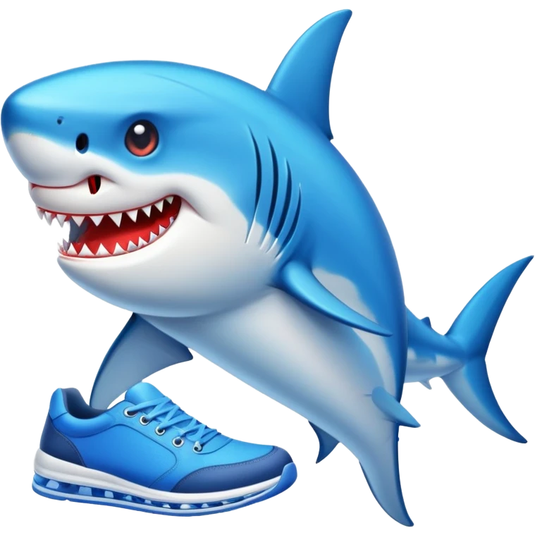 Tiburón con zapatos azules emoji