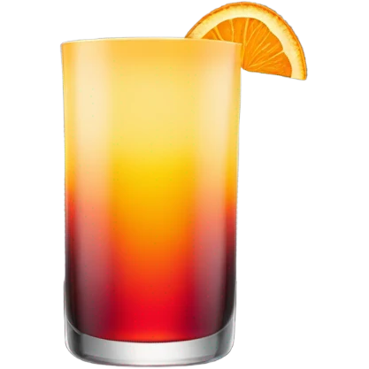 Tequila sunrise in a black glass emoji
