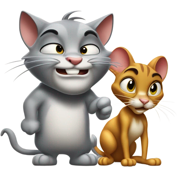 Tom cat and Jerry the mouse cartoon emoji