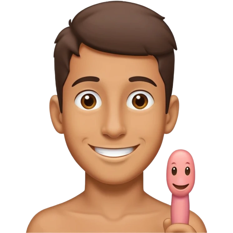 big dumb boy with penis instead his nose emoji