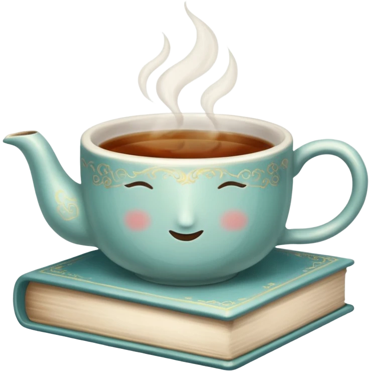 ethereal books and tea or coffee emoji