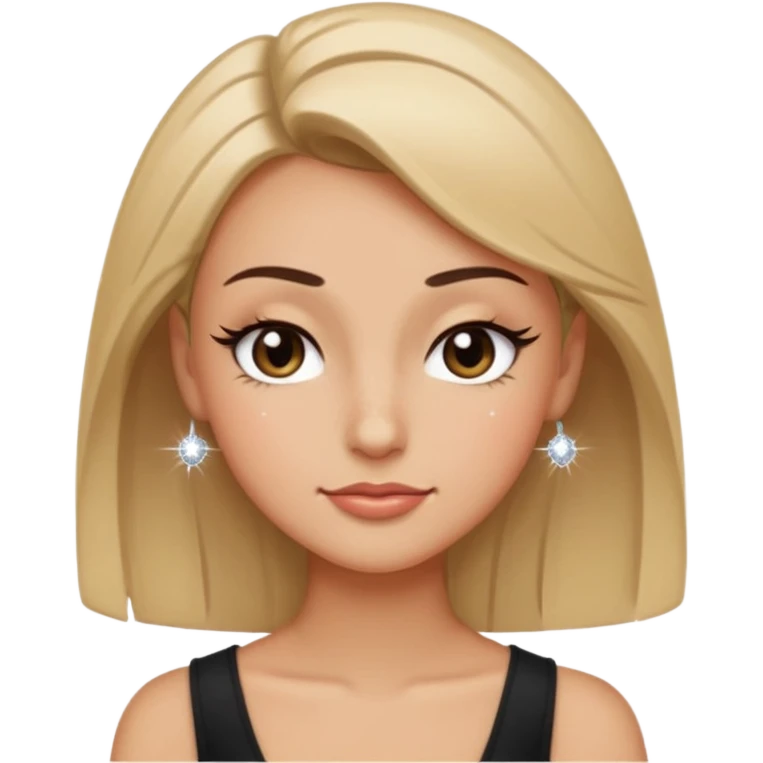 A face with one raised brow, a smirk, and a wink. Long lashes or subtle eyeliner for girly detail. Maybe a tilted head pose with a hand-on-hip silhouette or a tiny sparkle accent to emphasize confidence. emoji
