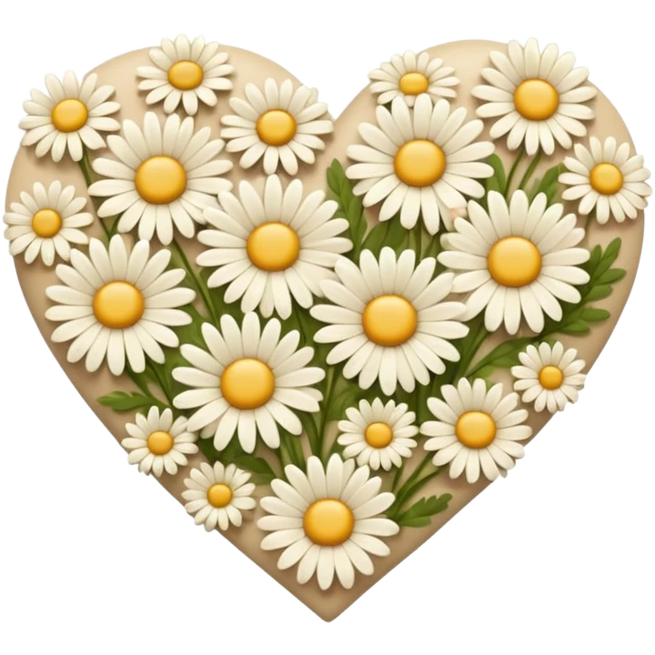 сердечко из ромашек beige emoji