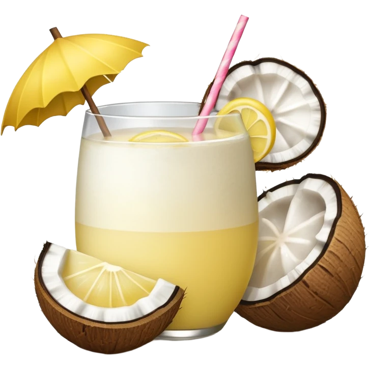 hawaii coconut drink with lemon emoji