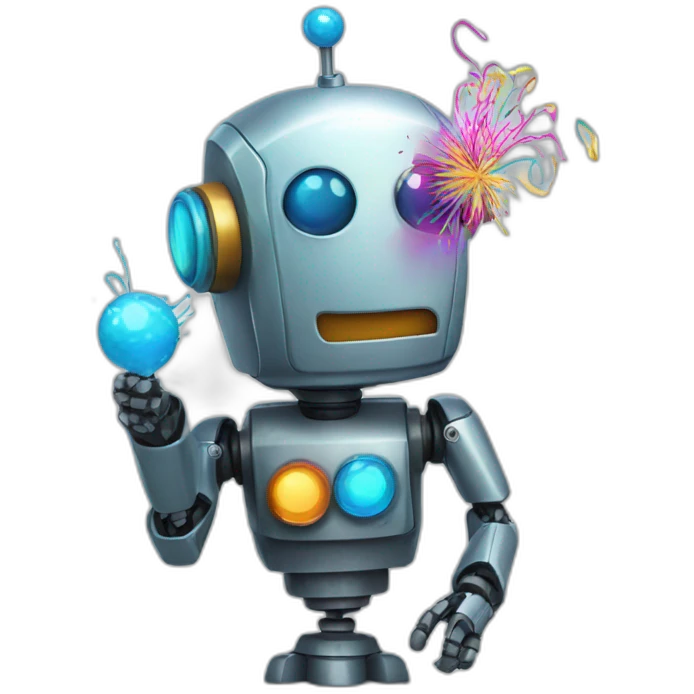 robot with party popper emoji