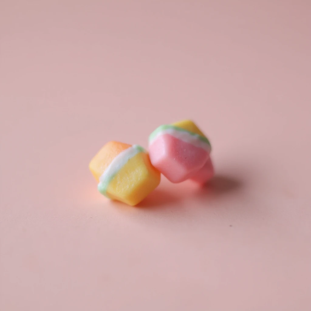 realistic candy-shaped earring, isolated on a transparent background, no visible background emoji