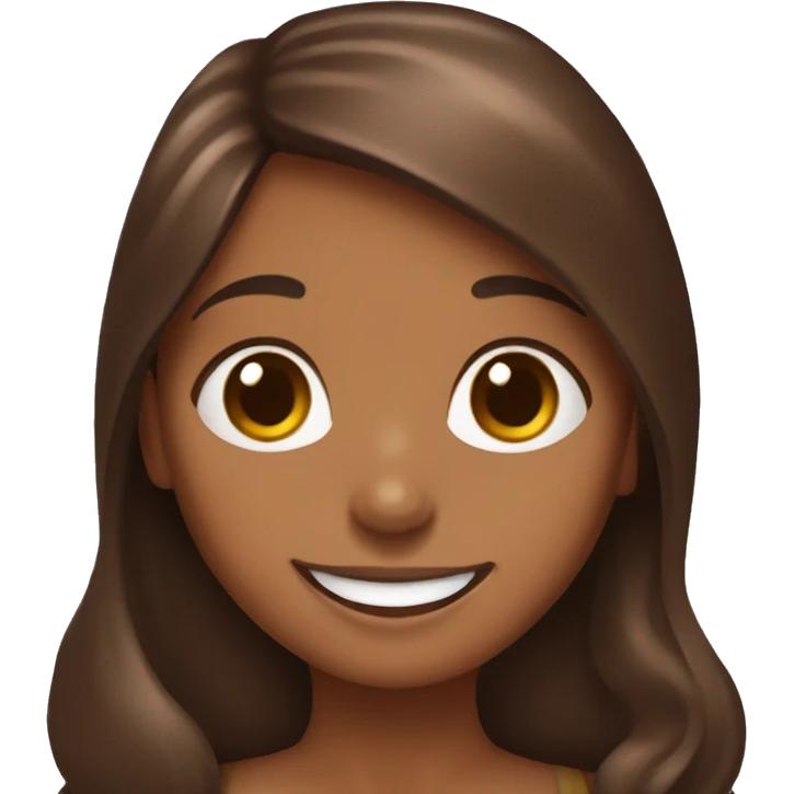 Girl with long brown hair holding a chocolate and tan dachshund and smiling emoji
