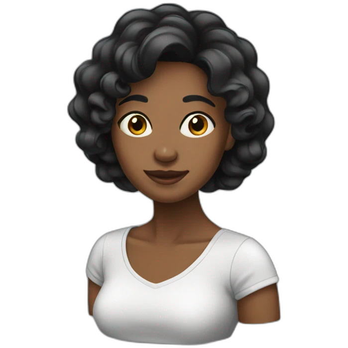 Mujer negra de cabello negro emoji