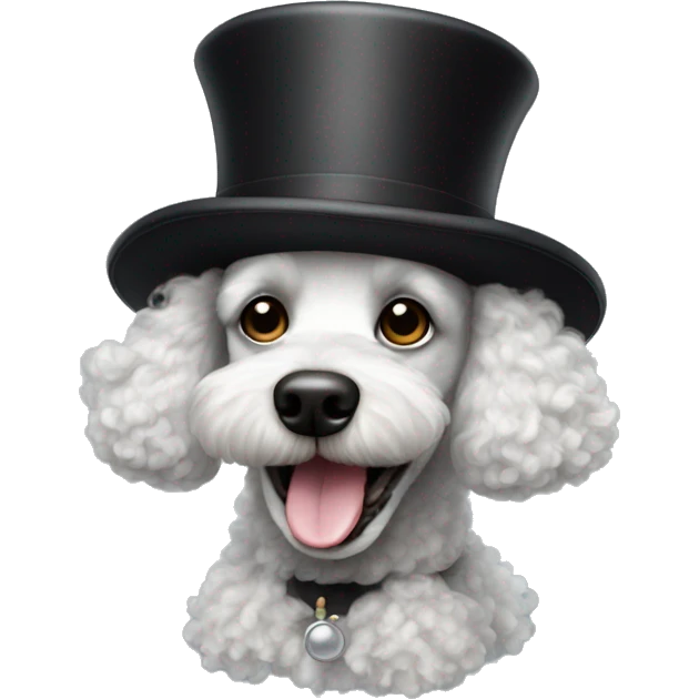 poodle with a top hat tap dancing emoji