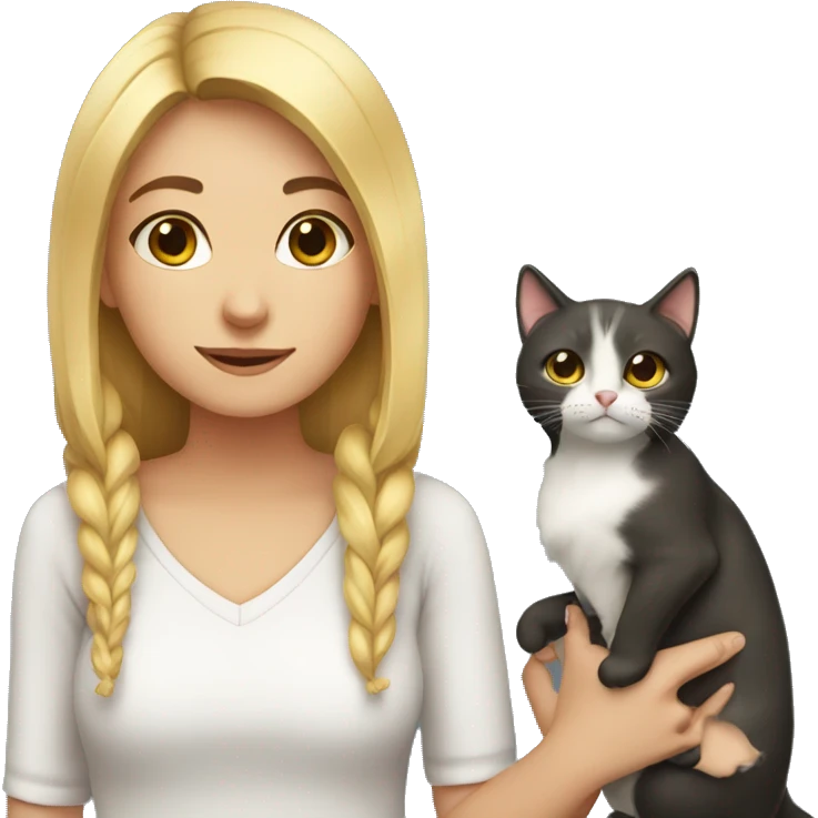 Girl with cat emoji