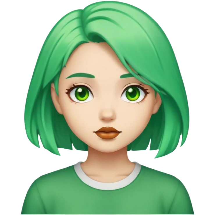 girl green hair  emoji