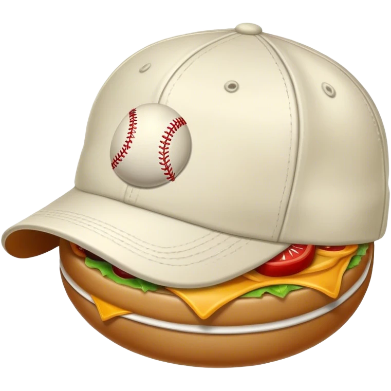Baseball cap that looks like food emoji