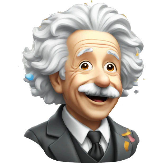 happy albert einstein shooting confetti emoji