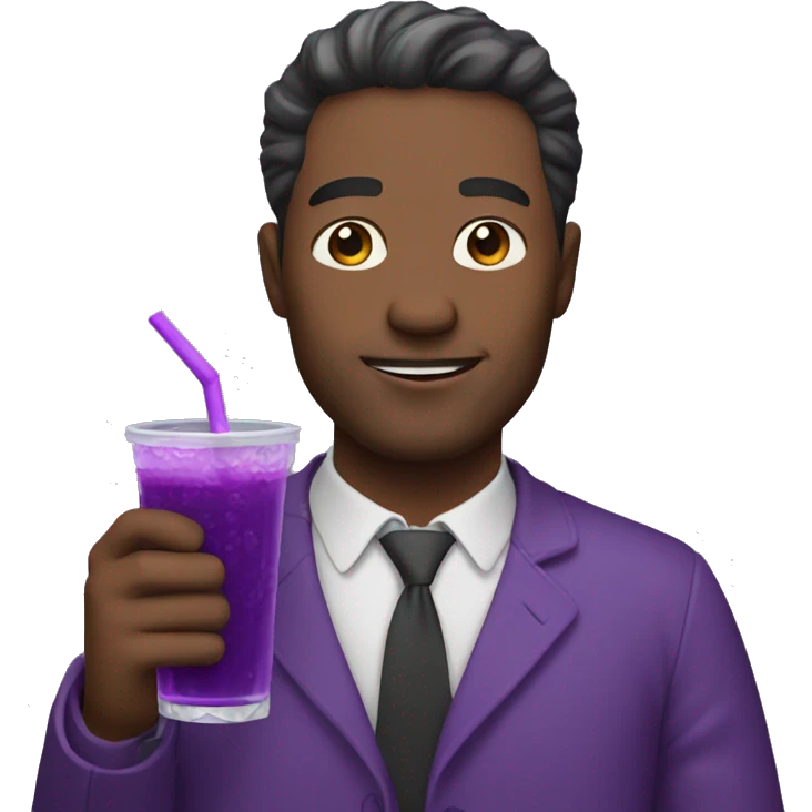Man with puple drink in hand emoji