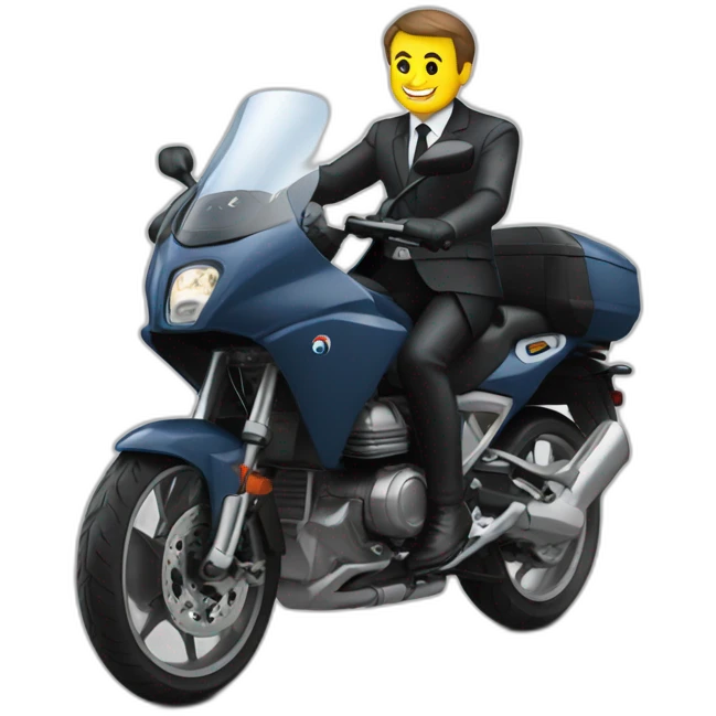Macron sur moto emoji