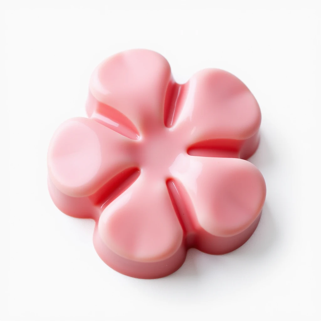 realistic pink flower-shaped candy, isolated on a transparent background, no visible background emoji