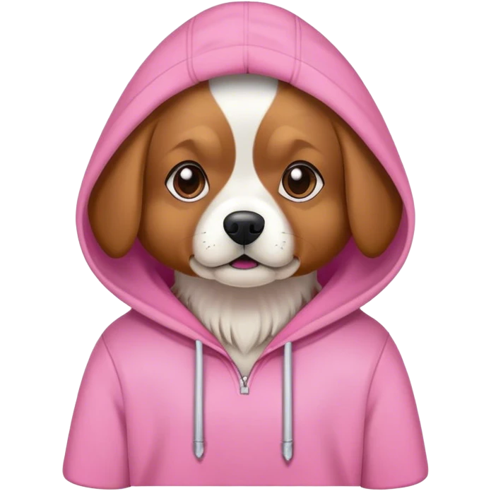 Dog wearing a pink hoodie  emoji