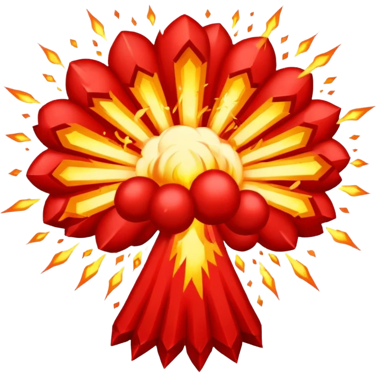 An explosion that will use as the main characters gunfire in a game I'm making. Needs to be red and graphic in nature. The background needs to be blank emoji
