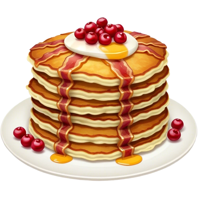 Potato pancakes with lingonberry and bacon  emoji