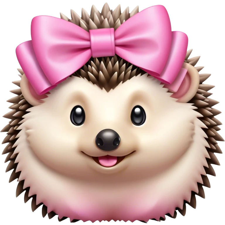 Hedgehog with pink bow emoji