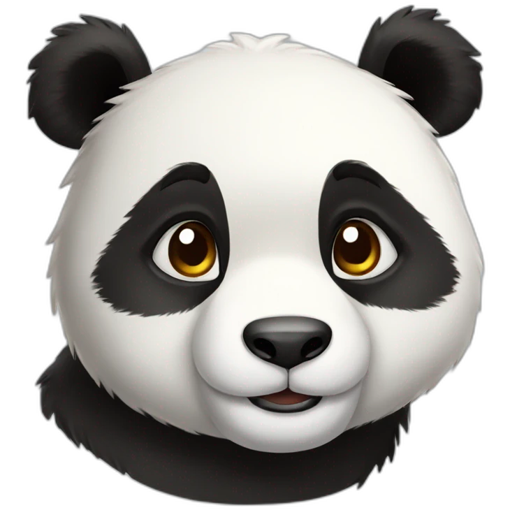 Panda roux sur un panda emoji
