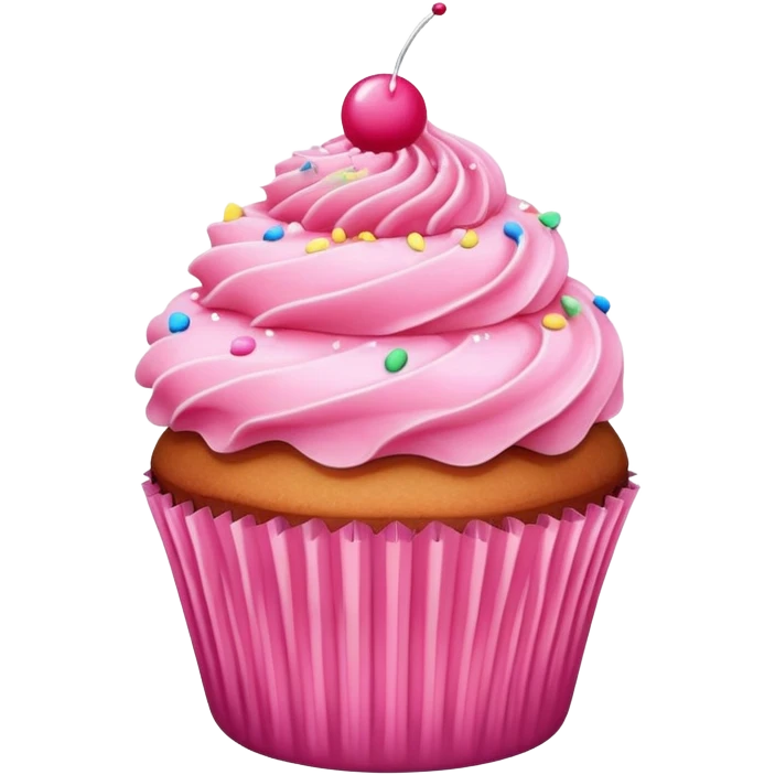 cupcake with pink icing emoji