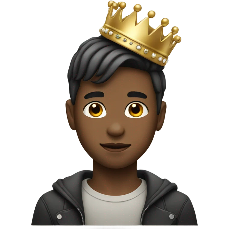 stylish boy with earrings crown emoji