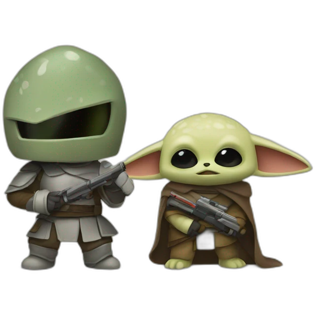 Grogu and mando emoji