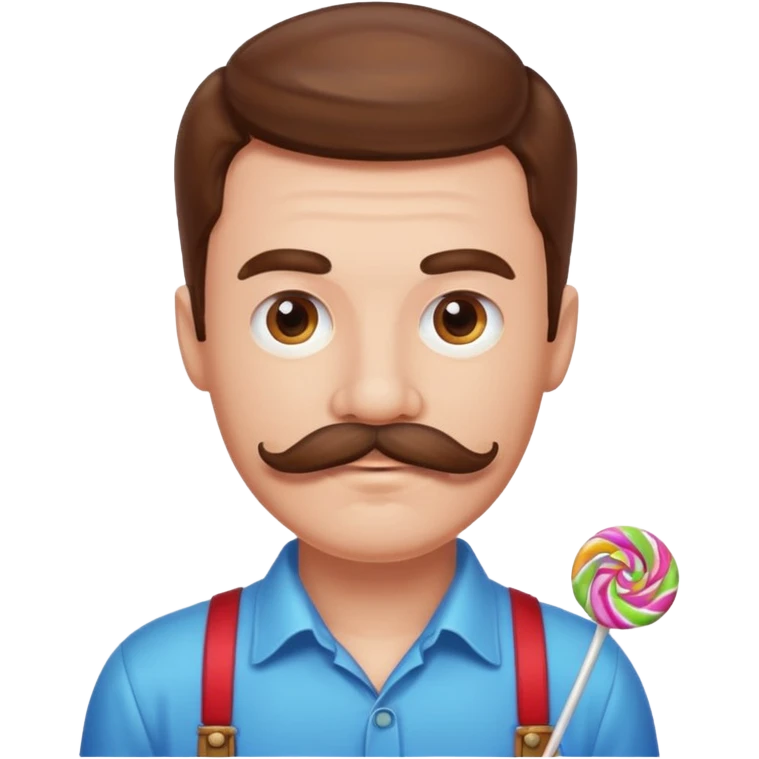 man with a mustache made out of candy emoji