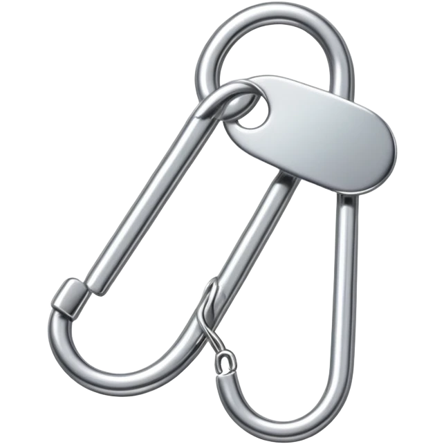 silver metal safety pin with spring emoji