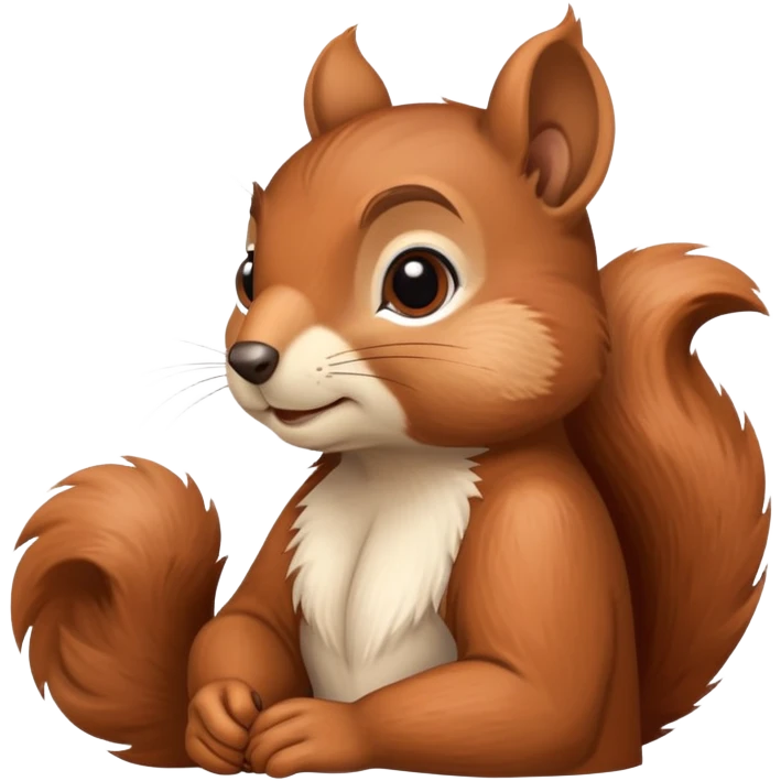 Squirrel in deep thought with hand on the chin emoji